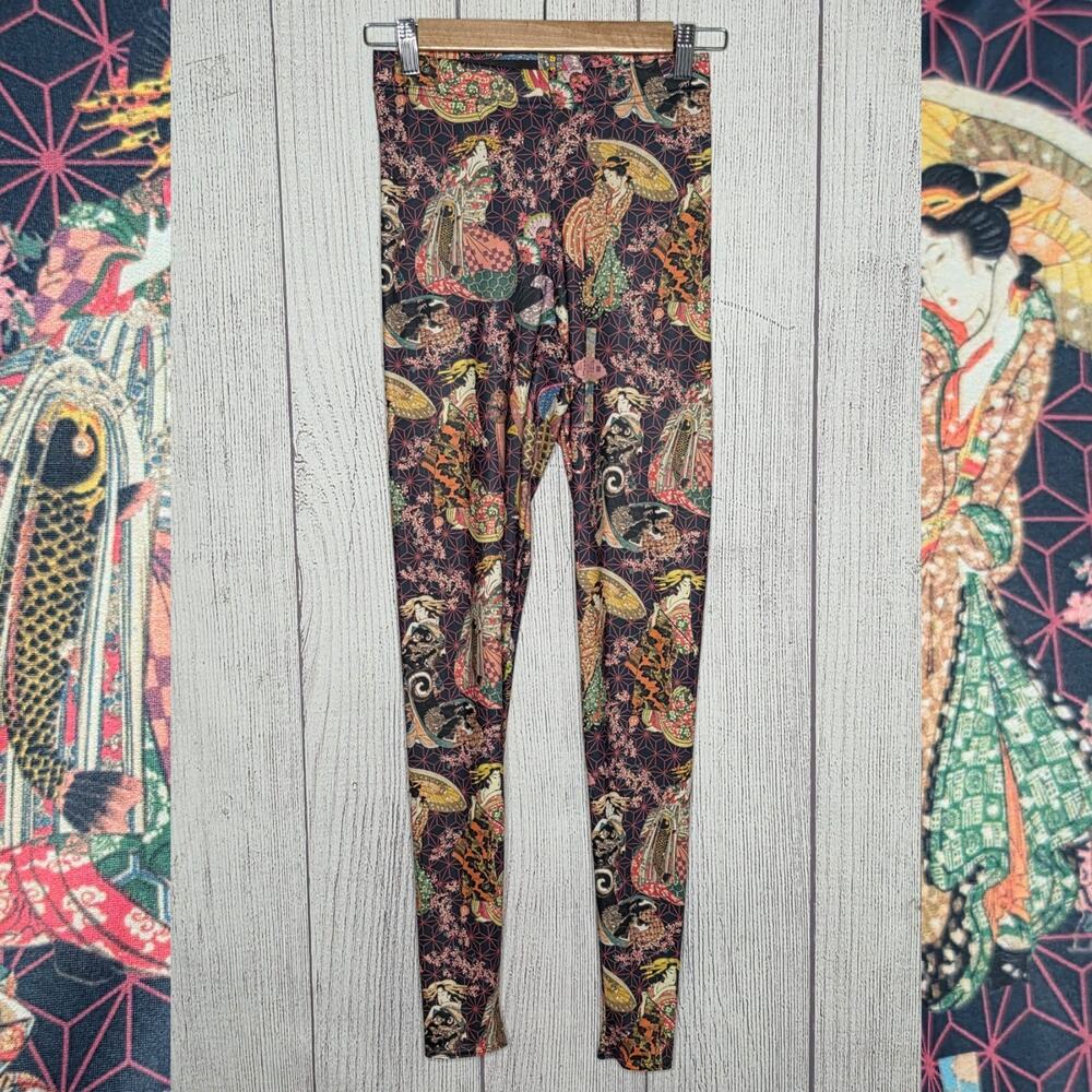 BlackMilk Courtesans of Kikugawa Leggings Japan Geisha Art Goth Y2K, sz Small